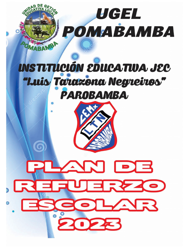 Plan de Refuerzo Escolar 2023 | PDF | Evaluación | Educación de la ...