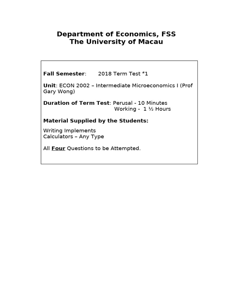 Term Test 1 2018 | PDF