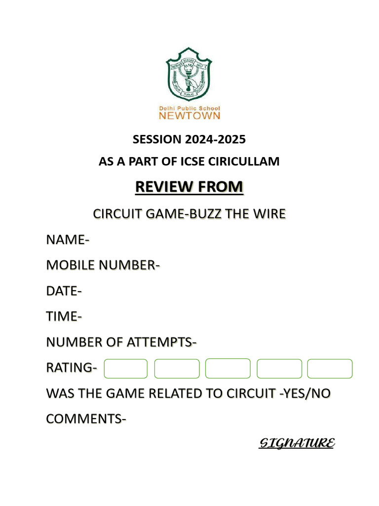RUPS Game Feedback Form 2024-2025 | PDF