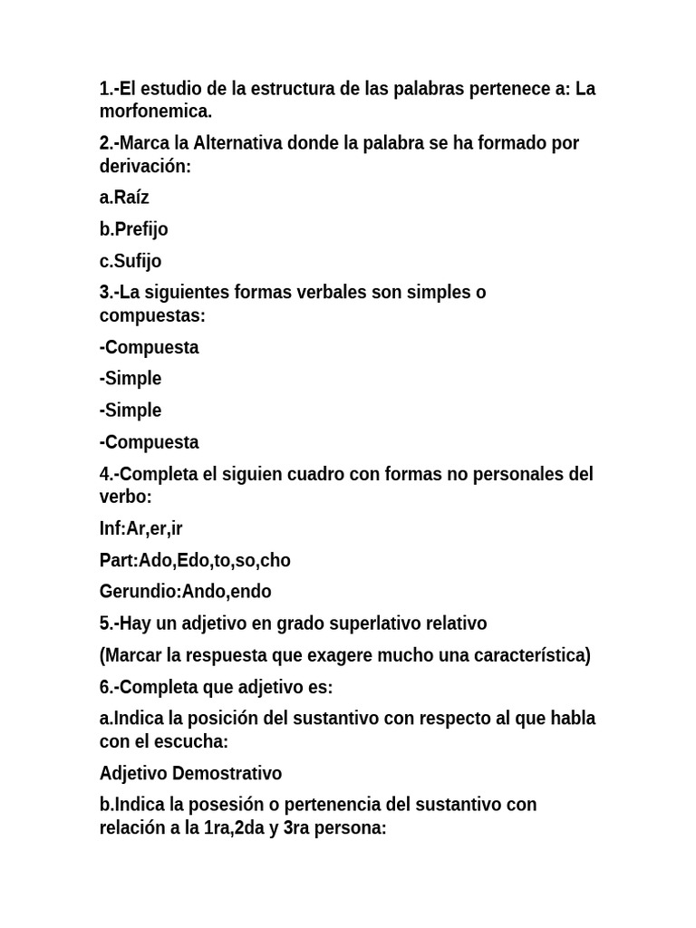 Ejercicios de Gramática y Léxico | PDF