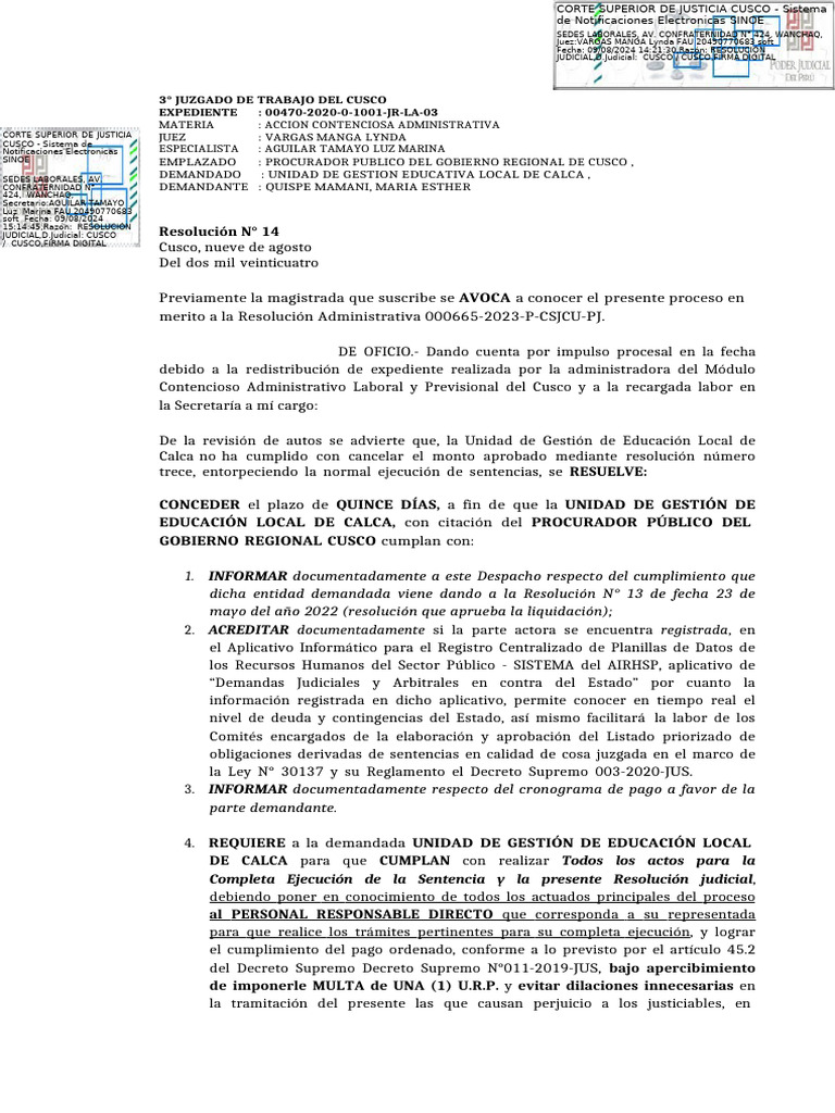 Res #14 | PDF | Sentencia (ley) | Justicia