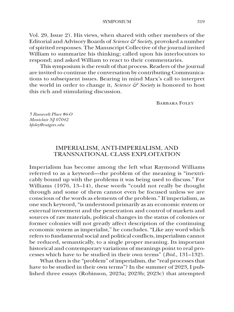 anti-imperialism and transnational class exploitation | PDF ...