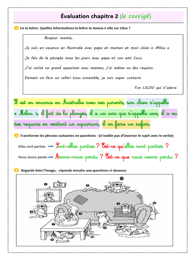 Evaluation Chapitre 2 La Correction | PDF