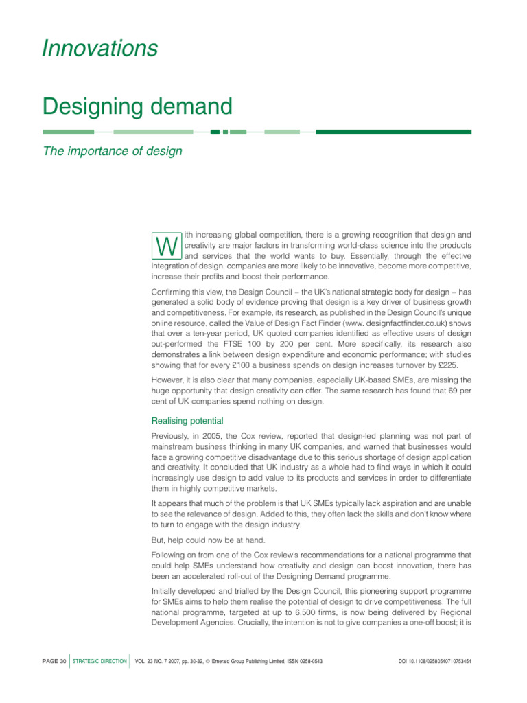 Enhancing SME Competitiveness Through Design | PDF | Brand | Innovation