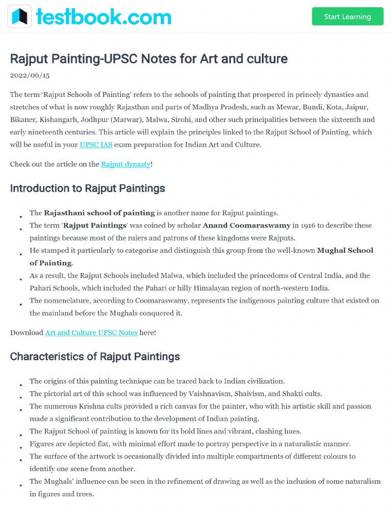 Rajput Painting Bfd9919c | PDF