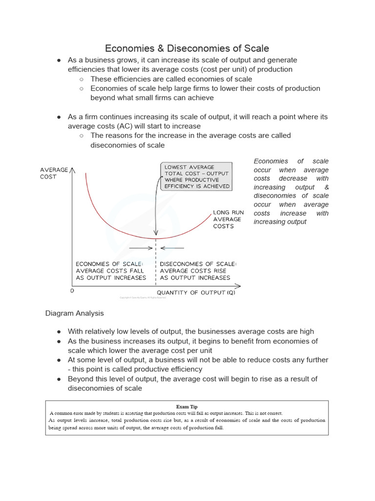 Economies and Diseconomies of Scale Explained | PDF | Franchising ...