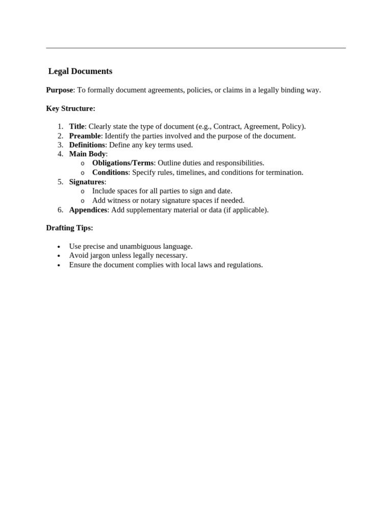 Essential Legal Document Structure Guide | PDF