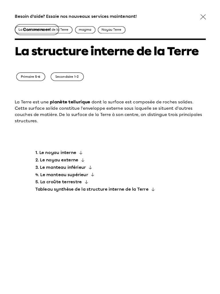 Structure interne de la Terre expliquée | PDF | Terre | Manteau terrestre