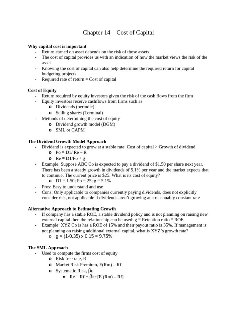 Understanding Cost of Capital Essentials | PDF | Cost Of Capital ...