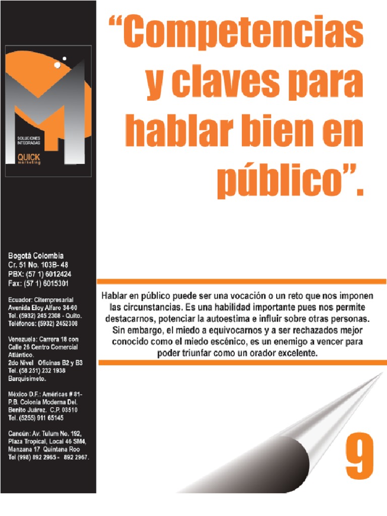 09 Competencias Y Claves Para Hablar Bien En Publico Pdf Temor