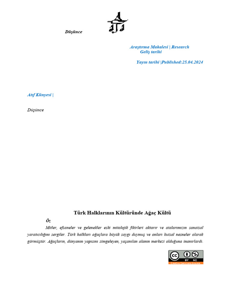 Tree Cult in Turkic Culture | PDF | Tree Of Life | Deities