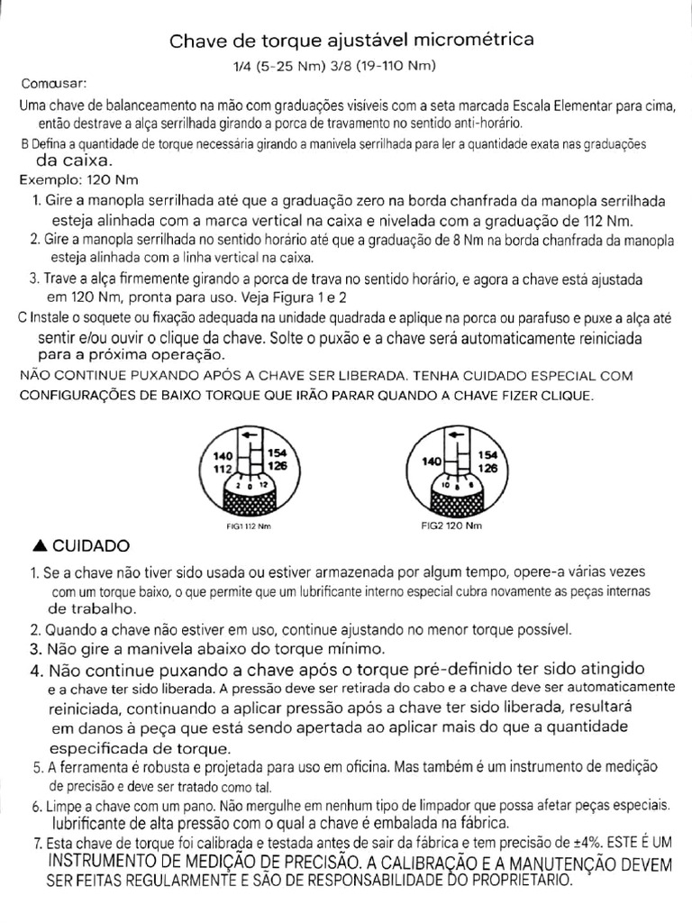 Guia de Uso da Chave de Torque Ajustável | PDF | Torque