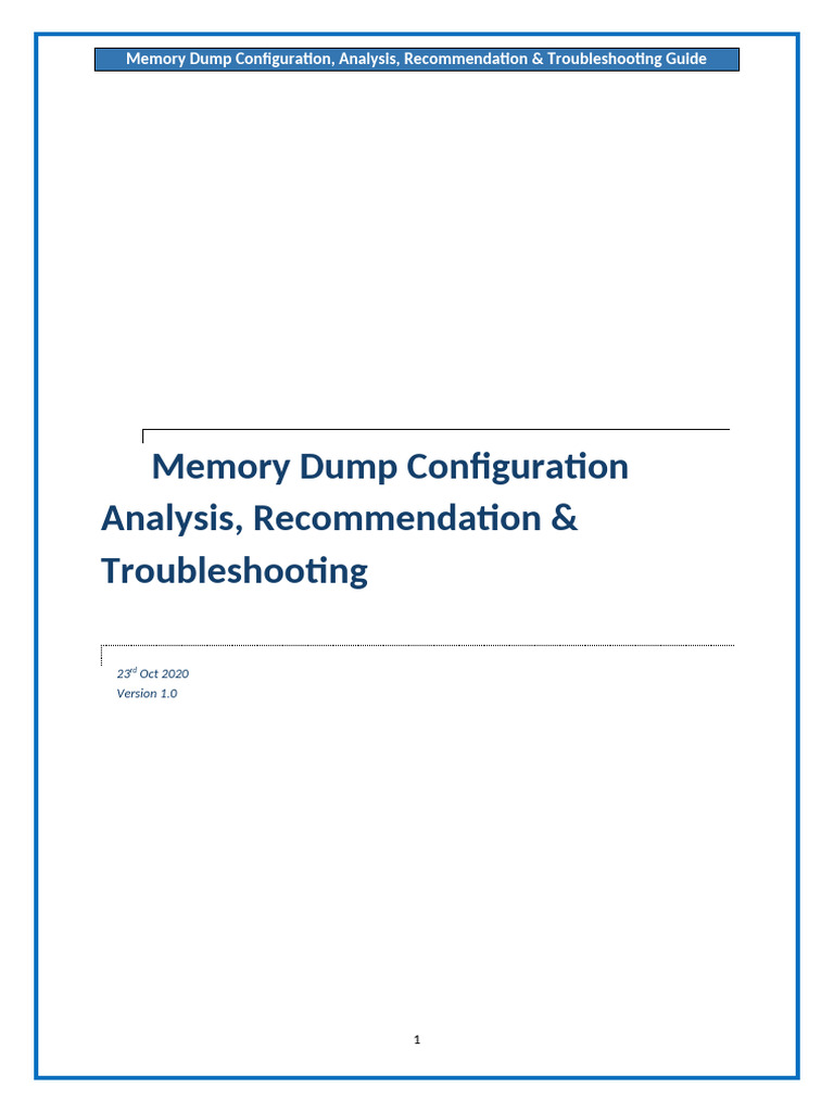 Memory Dump Configuration & Troubleshooting Guide | PDF | Group Policy ...