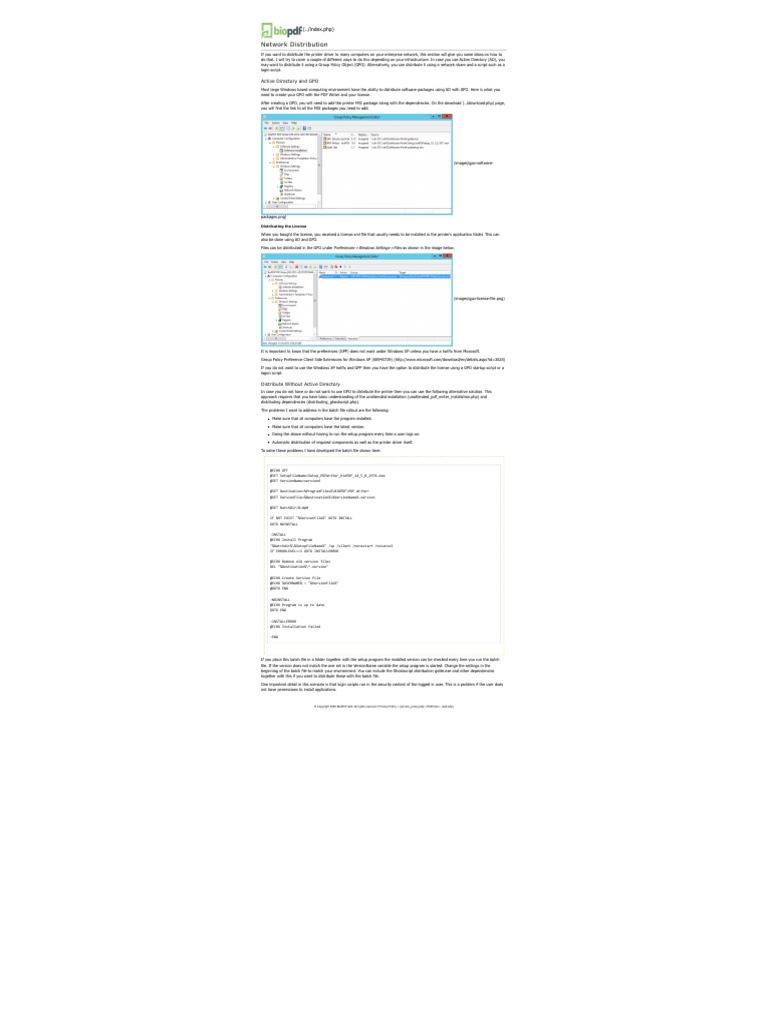 PDF Printer - Network Distribution | PDF | Group Policy | Microsoft ...