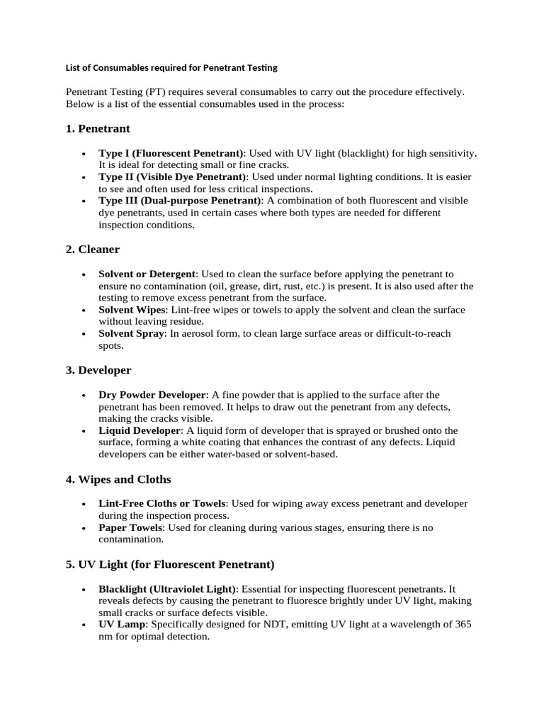 Essential Consumables for PT Testing | PDF | Ultraviolet | Optics