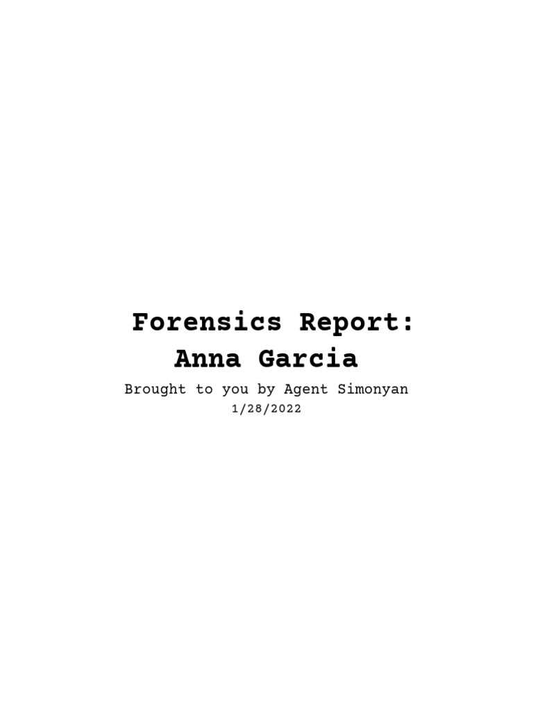 Anna Garcia Forensic Case Report PDF Heart Clinical Medicine