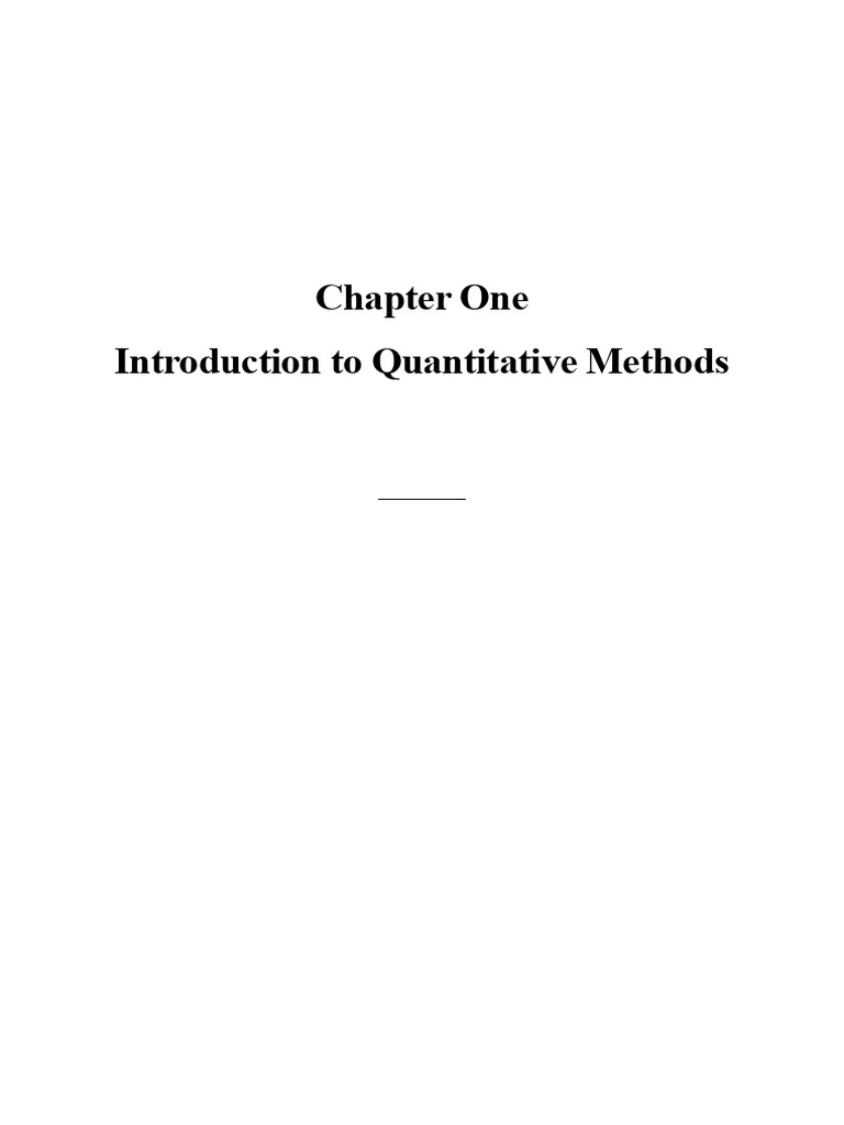 Introduction to Quantitative Methods | PDF | Statistics | Quantitative ...