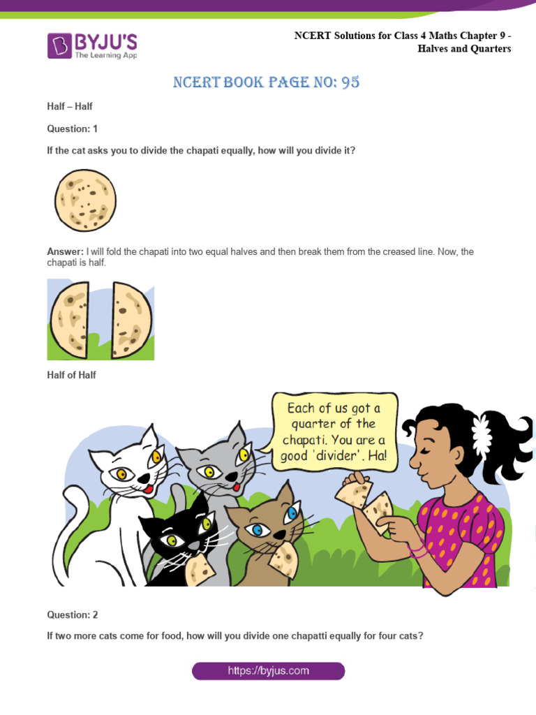 Ncert Solutions For Class 4 Maths 11 May Chapter 9 Halves and Quarters ...