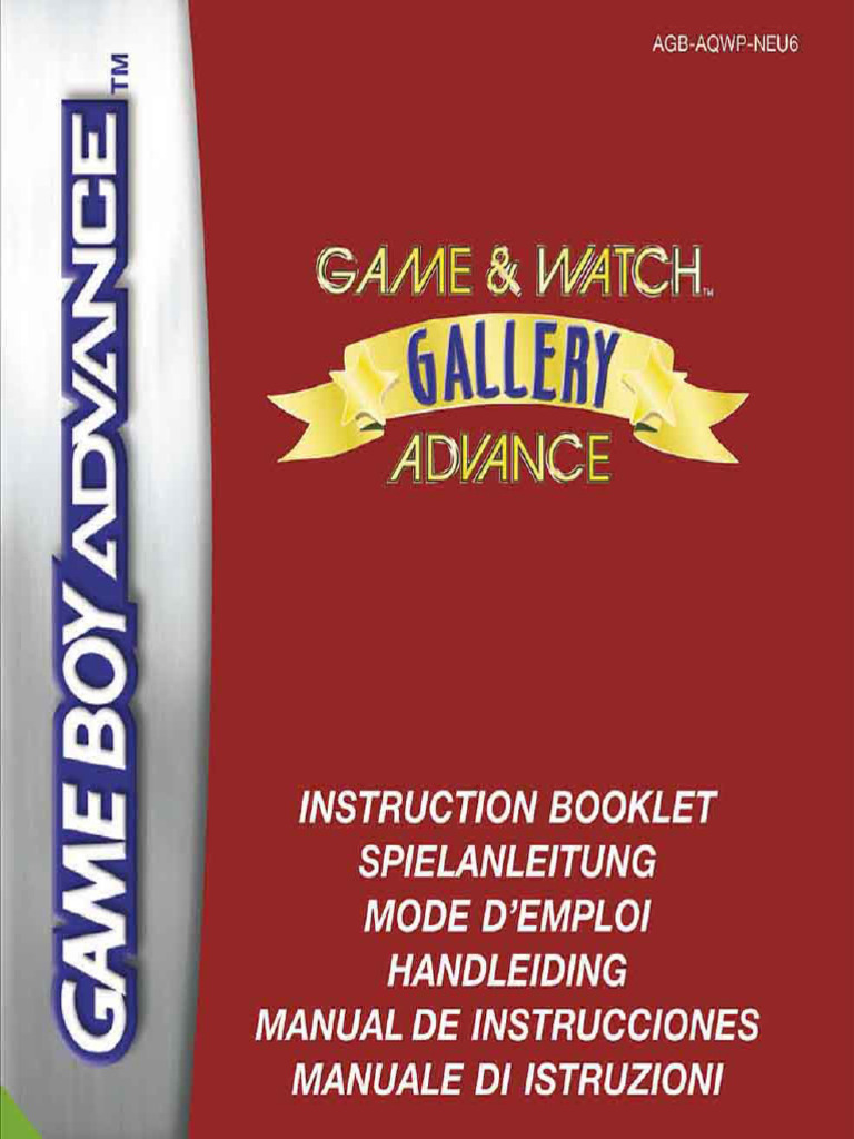 Manual GameBoyAdvance GameWatchGalleryAdvance EN DE FR ES IT NL | PDF