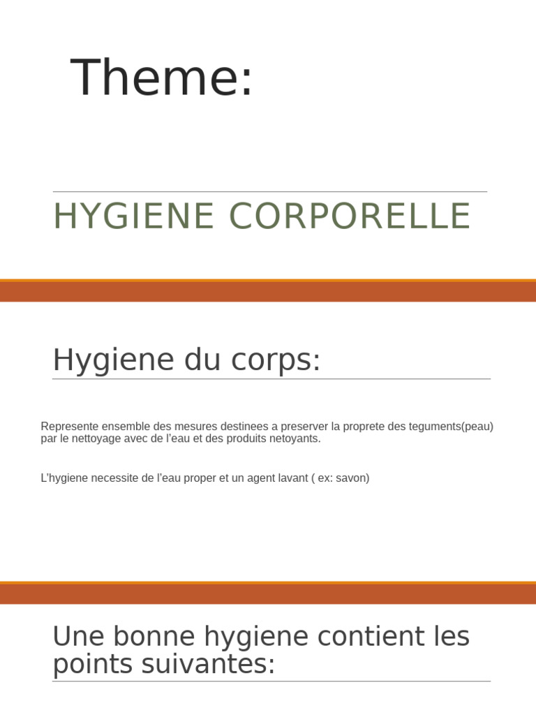 Hygiene Corporel | PDF