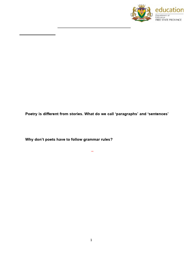 Grade 7 Poetry Project Overview | PDF | Poetry | Rhyme