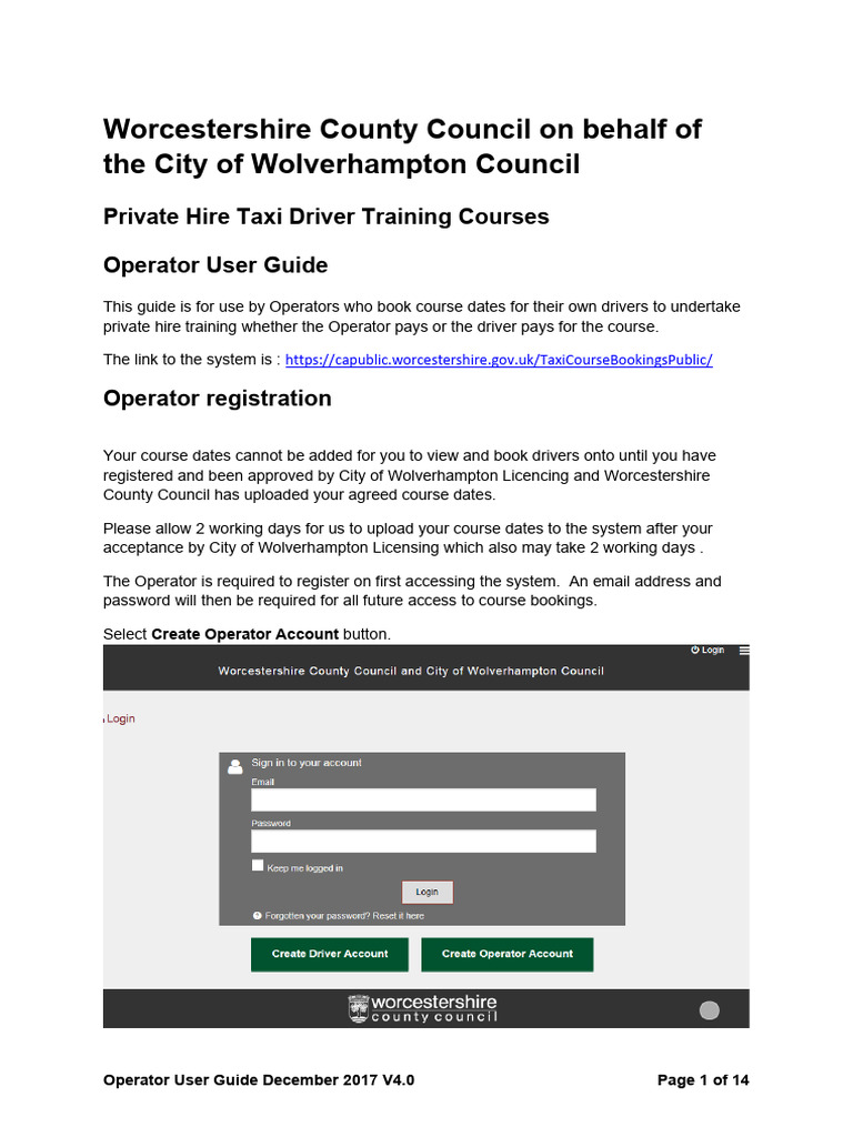 Taxi Driver Operator User Guide | PDF | Login | Computing