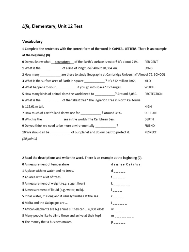 Elementary Geography Unit 12 Test | PDF | Water | Earth Sciences