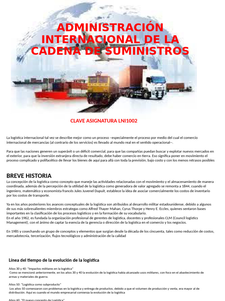 Administración Internacional de La Cadena de Suministros | PDF ...