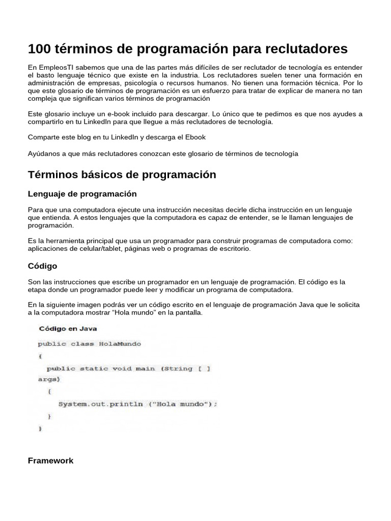 100 Términos de Programación para Reclutadores | PDF | Computación en ...