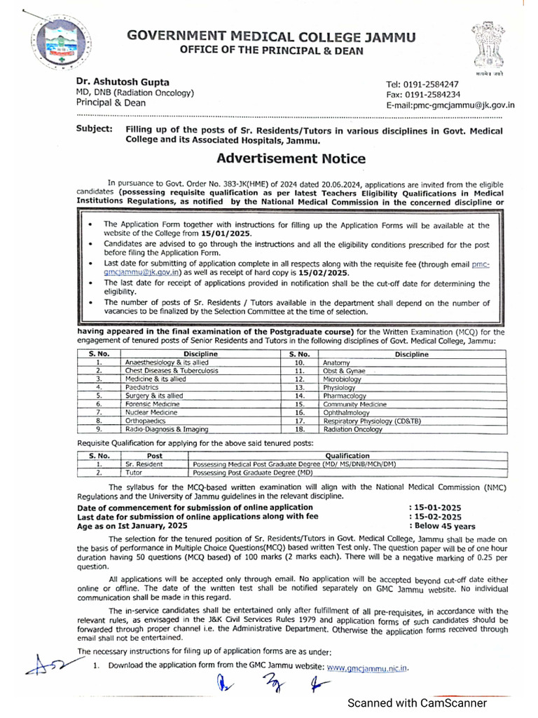 GMC Jammu Advertisement Registar | PDF
