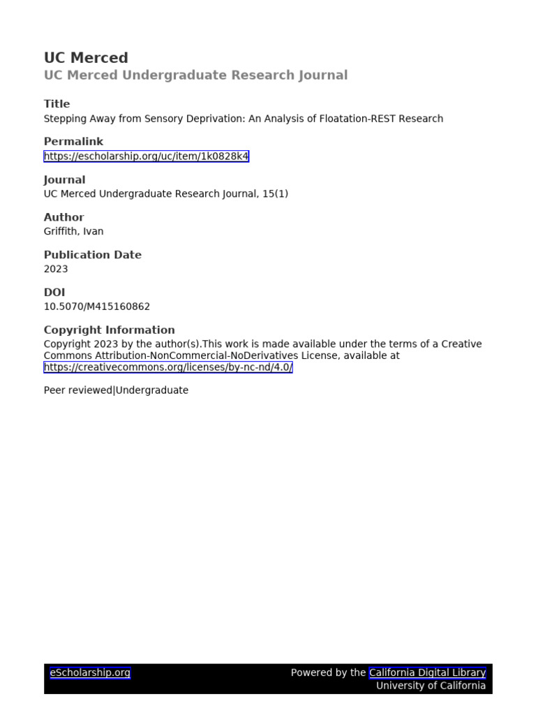 An Analysis of Floatation-REST Research | PDF | Anxiety | Mental Disorder
