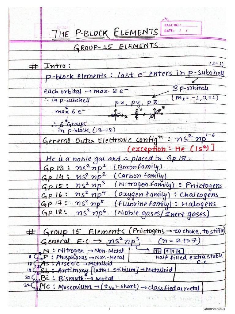 P Block Elements - 1-1 | PDF