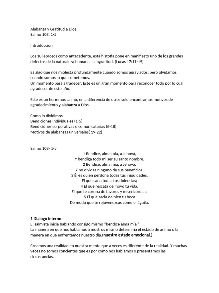 Alabanza y Gratitud A Dios | PDF | Pecado | Perdón
