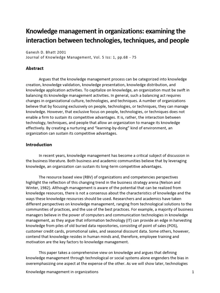 Effective Knowledge Management Strategies | PDF | Knowledge Management ...