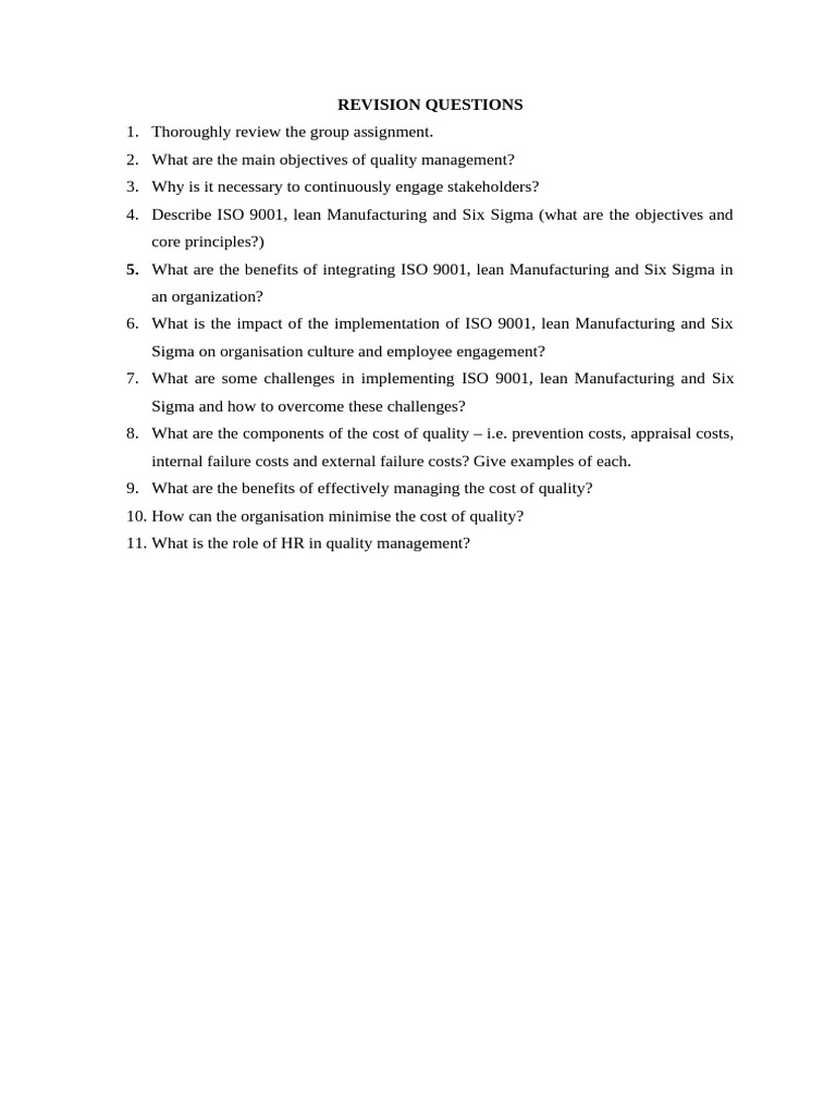 Quality Management Strategies and Benefits | PDF