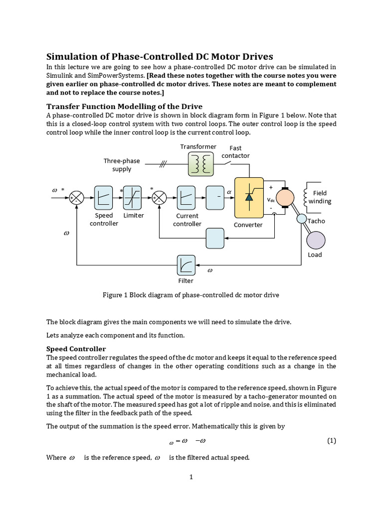 Phase-Controlled DC Motor Drive Simulation | PDF | Electricity ...