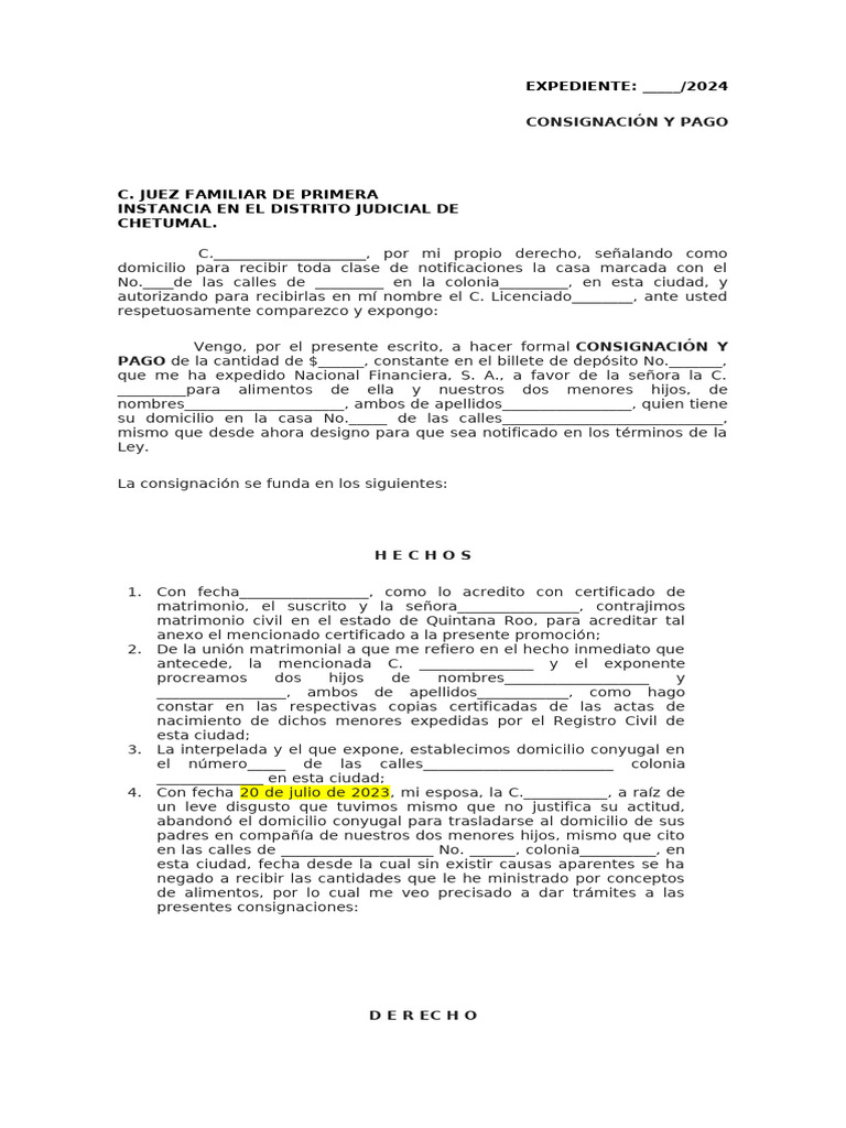 Consigancio de pago de pension alimenticia qroo pdf