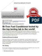 Bitron Fuel Conditioner tested by the top testing lab in the world!