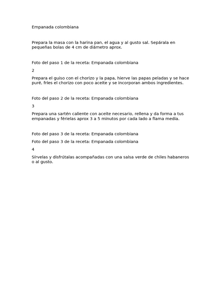 Empanada Colombiana | PDF