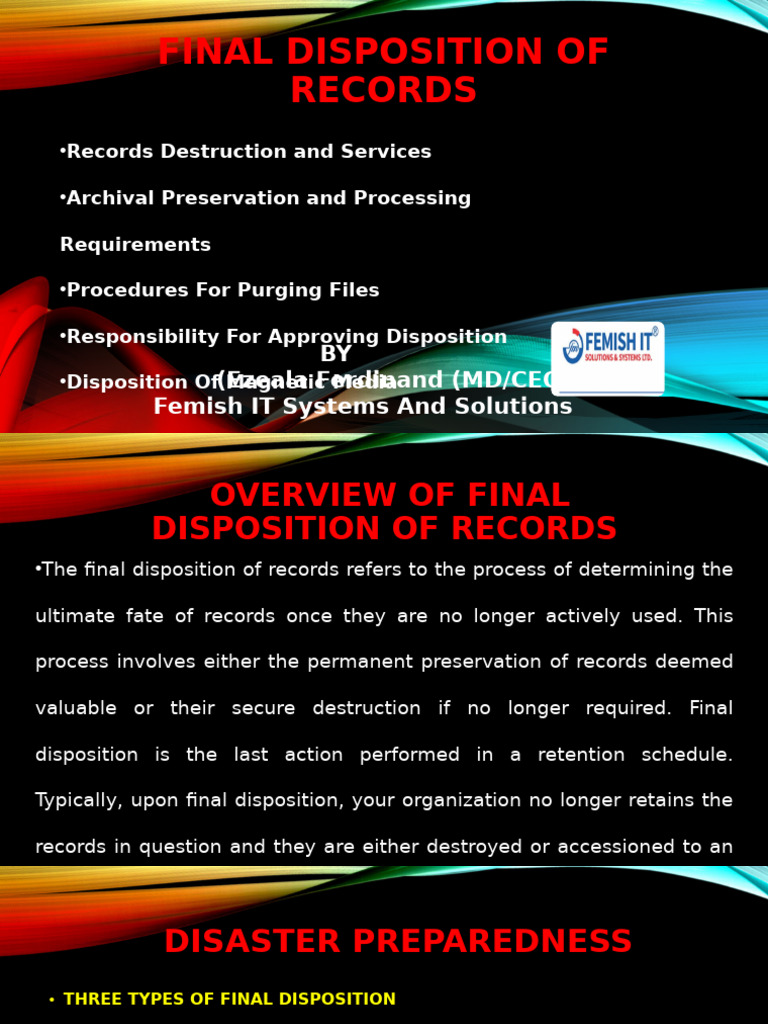 Final Disposition of Records | PDF | Records Management | Computer Data ...