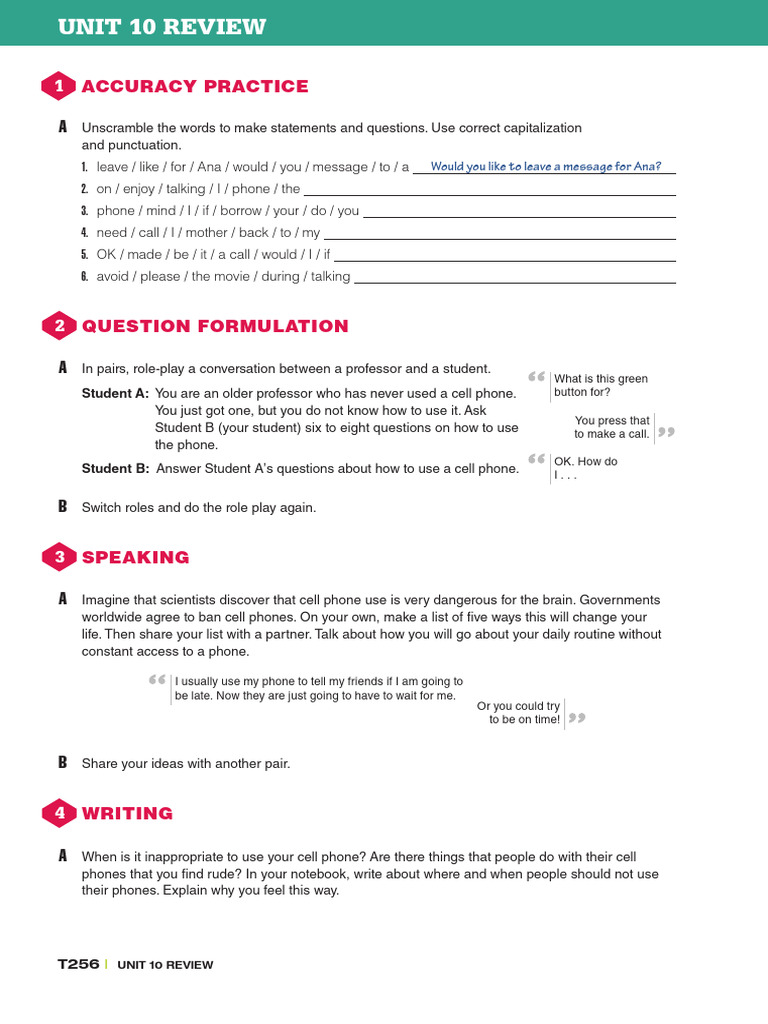 Review Unit 10 1 | PDF