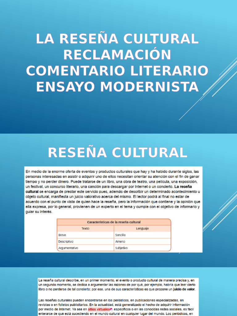 Reseña Cultural y Otros | PDF