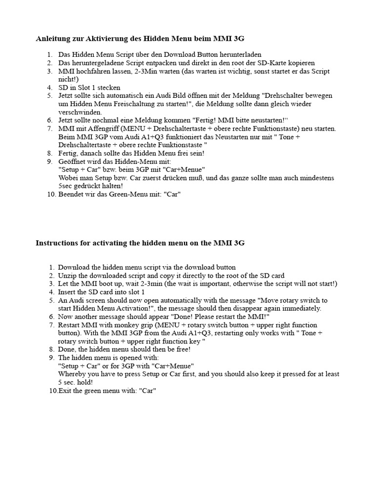 HIdden Menu | PDF