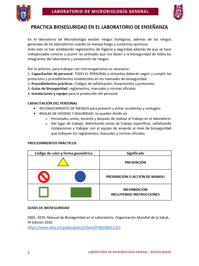 Bioseguridad en Laboratorio de Microbiología | PDF | Laboratorios ...