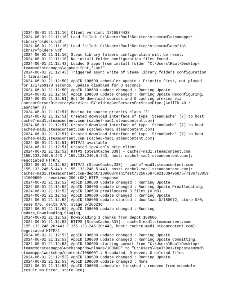 Steam Library Update Log 2024 | PDF | Directory (Computing) | Proxy Server