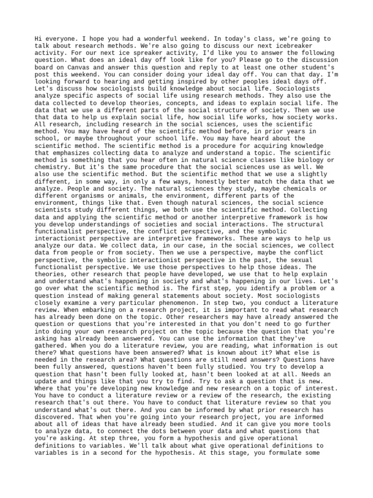 Week 5a-Research Methods Transcript | PDF | Survey Methodology ...