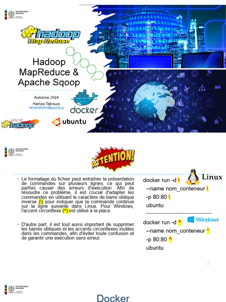 Guide d'installation de Hadoop et Docker | PDF | MapReduce | Apache Hadoop