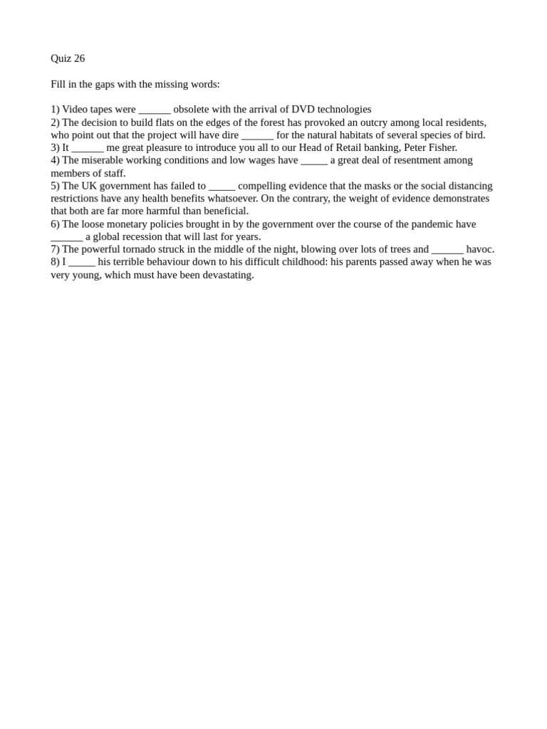 Quiz+26+(Cause+and+Effect) | PDF