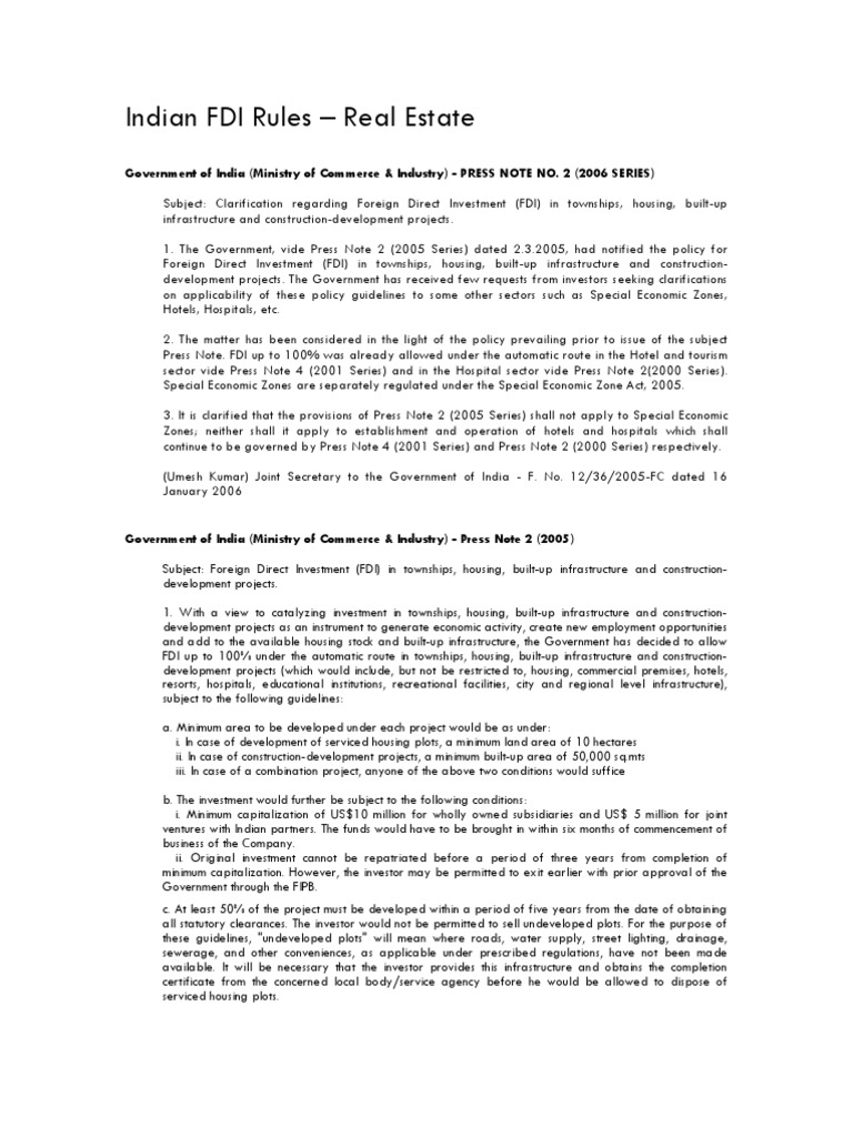 FDI Rules | PDF