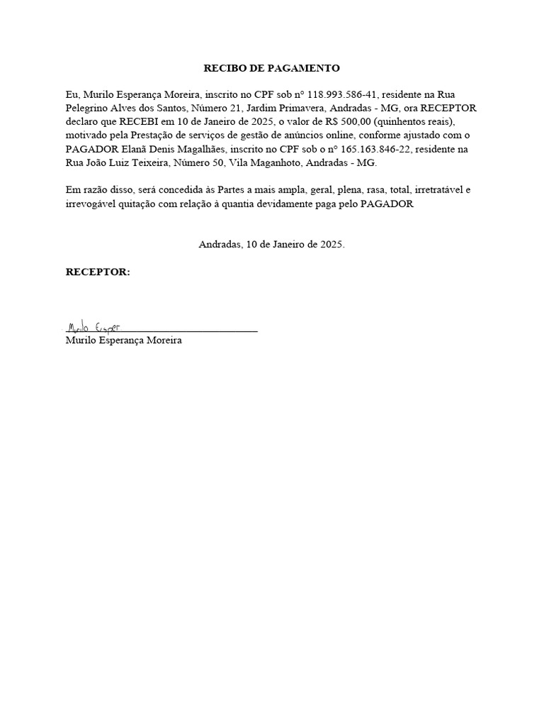Recibo - Modelo | PDF | Informática